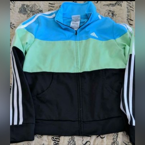 Adidas Kid's Full Zip Sweatshirt/light Jacket - Picture 1 of 4